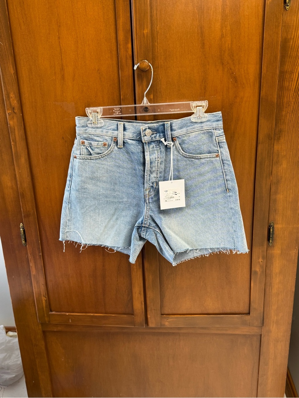 pistola Light Wash Blue Denim Jean Shorts